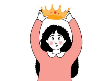 девушка надевает корону иллюстрация